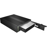 ICY BOX IB-176SSK-B 13,3 cm (5.25") Bandeja para disco duro Negro, Chasis intercambiable negro, 13,3 cm (5.25"), Bandeja para disco duro, 3.5", SATA, SATA II, SATA III, Serial Attached SCSI (SAS), Negro, Aluminio
