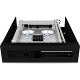 ICY BOX IB-2217aStS Carcasa de disco duro/SSD Negro 2.5/3.5", Chasis intercambiable negro, Carcasa de disco duro/SSD, 2.5/3.5", SATA, Serial ATA II, Serial ATA III, 6 Gbit/s, Hot-swap, Negro