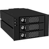 ICY BOX IB-553SSK 2x 5,25" Bandeja para disco duro Negro, Chasis intercambiable negro, 2x 5,25", Bandeja para disco duro, 2.5", SATA II, SATA III, Serial Attached SCSI (SAS), Negro, Aluminio
