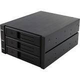 ICY BOX IB-563SSK 2x 5,25" Bandeja para disco duro Negro, Bastidor de instalación negro, 2x 5,25", Bandeja para disco duro, 2.5", SATA, SATA II, SATA III, Negro, Aluminio