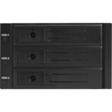 ICY BOX IB-563SSK 2x 5,25" Bandeja para disco duro Negro, Bastidor de instalación negro, 2x 5,25", Bandeja para disco duro, 2.5", SATA, SATA II, SATA III, Negro, Aluminio