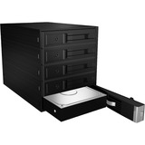 ICY BOX IB-565SSK 3x 5,25" Bandeja para disco duro Negro, Bastidor de instalación negro, 3x 5,25", Bandeja para disco duro, 2.5", SATA, SATA II, SATA III, Serial Attached SCSI (SAS), Negro, Aluminio