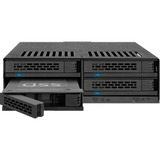 Icy Dock MB324SP-B unidad de disco multiple Escritorio Negro, Chasis intercambiable negro, SATA, Serial ATA II, Serial ATA III, Serial Attached SCSI (SAS), 440 g, Escritorio, Negro