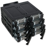Icy Dock MB508SP-B panel bahía disco duro 2x 5,25" Panel de instalación Negro, Chasis intercambiable negro, 2x 5,25", Panel de instalación, 2.5", Serial ATA III, Negro, Metal