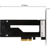 Icy Dock MB840M2P-B tarjeta y adaptador de interfaz Interno M.2, Bastidor de instalación negro/Plateado, PCIe, M.2, PCIe 3.0, Negro, Plata, Pasivo, 32 Gbit/s