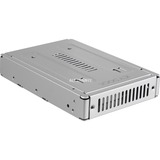 Icy Dock MB982IP-1S-1 base de conexión para disco duro Plata, Bastidor de instalación plateado, Unidad de disco duro, SSD, SATA, 2.5", 6 Gbit/s, Plata, SECC