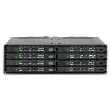 Icy Dock MB998IP-B panel bahía disco duro Negro, Bastidor de instalación negro, Negro, Metal, 5,7 mm, 2 Ventilador(es), 4 cm, 6 Gbit/s