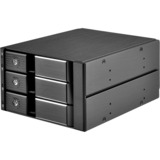 SilverStone FS303 unidad de disco multiple Negro, Chasis intercambiable negro, Unidad de disco duro, SSD, SATA, 3.5", 6 Gbit/s, Negro, 1 Ventilador(es)
