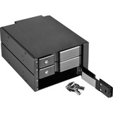 SilverStone FS303 unidad de disco multiple Negro, Chasis intercambiable negro, Unidad de disco duro, SSD, SATA, 3.5", 6 Gbit/s, Negro, 1 Ventilador(es)