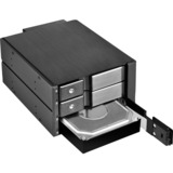 SilverStone FS303 unidad de disco multiple Negro, Chasis intercambiable negro, Unidad de disco duro, SSD, SATA, 3.5", 6 Gbit/s, Negro, 1 Ventilador(es)