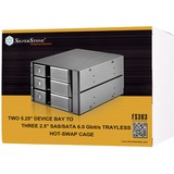 SilverStone FS303 unidad de disco multiple Negro, Chasis intercambiable negro, Unidad de disco duro, SSD, SATA, 3.5", 6 Gbit/s, Negro, 1 Ventilador(es)