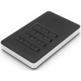 Verbatim Disco duro portátil y seguro Store n Go de 1 TB con teclado, Unidad de disco duro negro/Plateado, 1000 GB, Negro, Plata