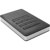 Verbatim Disco duro portátil y seguro Store n Go de 2 TB con teclado, Unidad de disco duro negro/Plateado, 2000 GB, 3.2 Gen 1 (3.1 Gen 1), Negro, Plata