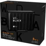 WD D10 disco duro externo 8000 GB Negro, Blanco, Unidad de disco duro negro, 8000 GB, 3.2 Gen 2 (3.1 Gen 2), 7200 RPM, Negro, Blanco