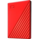 WD My Passport disco duro externo 2000 GB Rojo, Unidad de disco duro rojo, 2000 GB, 2.5", 3.2 Gen 1 (3.1 Gen 1), Rojo