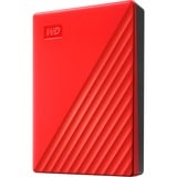 WD My Passport disco duro externo 4000 GB Rojo, Unidad de disco duro rojo, 4000 GB, 3.2 Gen 1 (3.1 Gen 1), Rojo