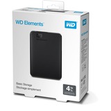 WD WD Elements Portable disco duro externo 4000 GB Negro, Unidad de disco duro negro, 4000 GB, 2.5", 3.2 Gen 1 (3.1 Gen 1), Negro