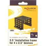 DeLOCK 18271 parte carcasa de ordenador, Bastidor de instalación negro, Metal, Negro, 101,6 mm, 87 mm, 65 mm