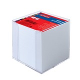Herlitz 10410801 dispensador de papel para notas Plaza Plástico Blanco, Organizador transparente, 90 mm, 90 mm, 90 mm, 1 pieza(s), 700 hojas