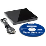 HLDS Slim Portable DVD-Writer, Regrabadora DVD externa negro, Negro, Bandeja, Sobremesa/Portátil, DVD±RW, USB 2.0, 60000 h, Minorista