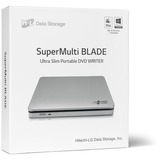 Hitachi-LG Data Storage Slim Portable DVD-Writer, Regrabadora DVD externa plateado, Plata, Ranura, Sobremesa/Portátil, DVD±RW, USB 2.0, 60000 h