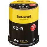 Intenso CD-R 700MB 100 pieza(s), CDs vírgenes 52x, CD-R, 120 mm, 700 MB, Caja para pastel, 100 pieza(s)