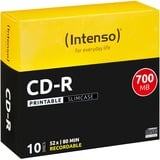 Intenso CD-R 700MB 10 pieza(s), CDs vírgenes 52x, CD-R, 120 mm, 700 MB, Caja de cd, 10 pieza(s)