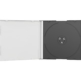 BOX21 funda para discos ópticos Caja transparente para CD 1 discos Negro, Transparente, Funda protectora