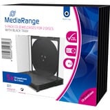 MediaRange BOX31-2 funda para discos ópticos Caja transparente para CD 2 discos Negro, Transparente, Funda protectora Caja transparente para CD, 2 discos, Negro, Transparente, Plástico, 120 mm, 140 mm, Minorista