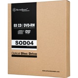 SilverStone SOD04 unidad de disco óptico Interno DVD-RW Negro, Gris, Regrabadora DVD negro, Negro, Gris, Ranura, Horizontal, Escritorio, DVD-RW, SATA