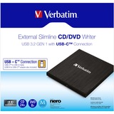 Verbatim 43886 unidad de disco óptico DVD±RW Negro, Regrabadora DVD Negro, Bandeja, Sobremesa/Portátil, DVD±RW, USB 3.2 Gen 1 (3.1 Gen 1), CD-R, CD-RW, DVD+R, DVD+R DL, DVD+RW, DVD-R, DVD-R DL, DVD-RW