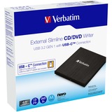 Verbatim 43886 unidad de disco óptico DVD±RW Negro, Regrabadora DVD externa Negro, Bandeja, Sobremesa/Portátil, DVD±RW, USB 3.2 Gen 1 (3.1 Gen 1), CD-R, CD-RW, DVD+R, DVD+R DL, DVD+RW, DVD-R, DVD-R DL, DVD-RW