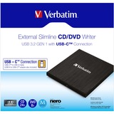 Verbatim 43886 unidad de disco óptico DVD±RW Negro, Regrabadora DVD externa Negro, Bandeja, Sobremesa/Portátil, DVD±RW, USB 3.2 Gen 1 (3.1 Gen 1), CD-R, CD-RW, DVD+R, DVD+R DL, DVD+RW, DVD-R, DVD-R DL, DVD-RW