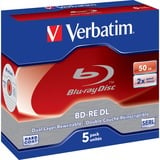 Verbatim BD-RE DL 50GB 2 x 5 Pack Jewel Case 5 pieza(s), Discos Blu-ray vírgenes 50 GB, Caja de joyas, 5 pieza(s), Minorista