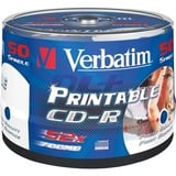 Verbatim CD-R AZO Wide Inkjet Printable no ID 700 MB 52x 50 pieza(s), CDs vírgenes 52x, CD-R, 120 mm, 700 MB, Caja para pastel, 50 pieza(s)