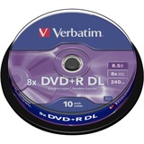 Verbatim VB-DPD55S1 Dvds en blanco, DVDs vírgenes DVD+R DL, 120 mm, Eje, 10 pieza(s), 8,5 GB