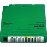 Hewlett Packard Enterprise Cartucho de datos HPE LTO-8 Ultrium de 30 TB RW, Medio streaming verde, Cinta de datos virgen, LTO, 12000 GB, 30000 GB, 30 año(s), 183 kA/m