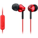 Sony MDR-EX110AP Auriculares y Cascos, Auriculares con micrófono rojo, Alámbrico, 5 - 24000 Hz, Llamadas/Música, 3 g, Auriculares, Rojo
