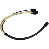 Broadcom L5-00220-00 cable Serial Attached SCSI (SAS) 0,6 m Negro, Adaptador 0,6 m, SFF8643, 4x SATA, Derecho, Derecho, Macho/Macho