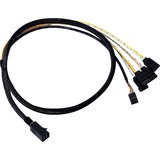 Broadcom L5-00221-00 cable Serial Attached SCSI (SAS) 1 m Negro, Adaptador 1 m, SFF8643, 4x SATA, Derecho, Derecho, Macho/Macho