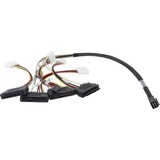 Broadcom L5-00222-00 cable Serial Attached SCSI (SAS) 0,6 m Negro, Adaptador 0,6 m, SFF-8643, SFF-8482, Derecho, Derecho, Macho/Macho