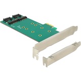 DeLOCK 2x 67-pin M.2 key B - 2x SATA 7-pin tarjeta y adaptador de interfaz Interno PCIe, SATA, Perfil bajo, PCIe 1.1, PC, 0,5 m