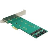 DeLOCK 2x 67-pin M.2 key B - 2x SATA 7-pin tarjeta y adaptador de interfaz Interno PCIe, SATA, Perfil bajo, PCIe 1.1, PC, 0,5 m