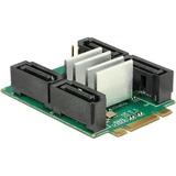 DeLOCK 62850 tarjeta y adaptador de interfaz Interno SATA PCIe, SATA, PCIe 2.0, Negro, Verde, Plata, Marvell, 6 Gbit/s