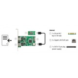 DeLOCK 63425 adaptador y tarjeta de red Interno Ethernet 1000 Mbit/s, Adaptador de red Interno, Alámbrico, M.2, Ethernet, 1000 Mbit/s, Verde