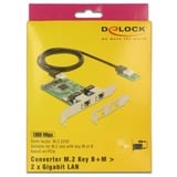 DeLOCK 63425 adaptador y tarjeta de red Interno Ethernet 1000 Mbit/s, Adaptador de red Interno, Alámbrico, M.2, Ethernet, 1000 Mbit/s, Verde