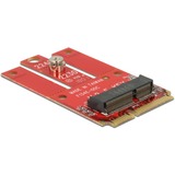 DeLOCK 63909 tarjeta y adaptador de interfaz Interno M.2 Mini PCI Express, M.2, Tamaño completo, Rojo, Windows 10, Windows 7, Windows 8, Windows 8.1, 30 mm