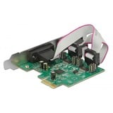 DeLOCK 89641 tarjeta y adaptador de interfaz Interno De serie, Tarjeta de interfaz PCIe, De serie, Perfil bajo, PCIe 2.0, RS-232, Verde