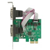 DeLOCK 89641 tarjeta y adaptador de interfaz Interno De serie, Tarjeta de interfaz PCIe, De serie, Perfil bajo, PCIe 2.0, RS-232, Verde