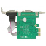 DeLOCK 89641 tarjeta y adaptador de interfaz Interno De serie, Tarjeta de interfaz PCIe, De serie, Perfil bajo, PCIe 2.0, RS-232, Verde